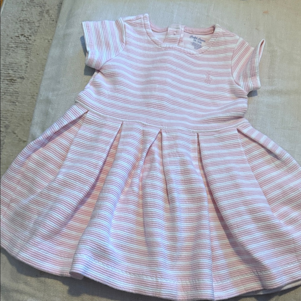 Polo by Ralph Lauren Pink and White Striped Dress